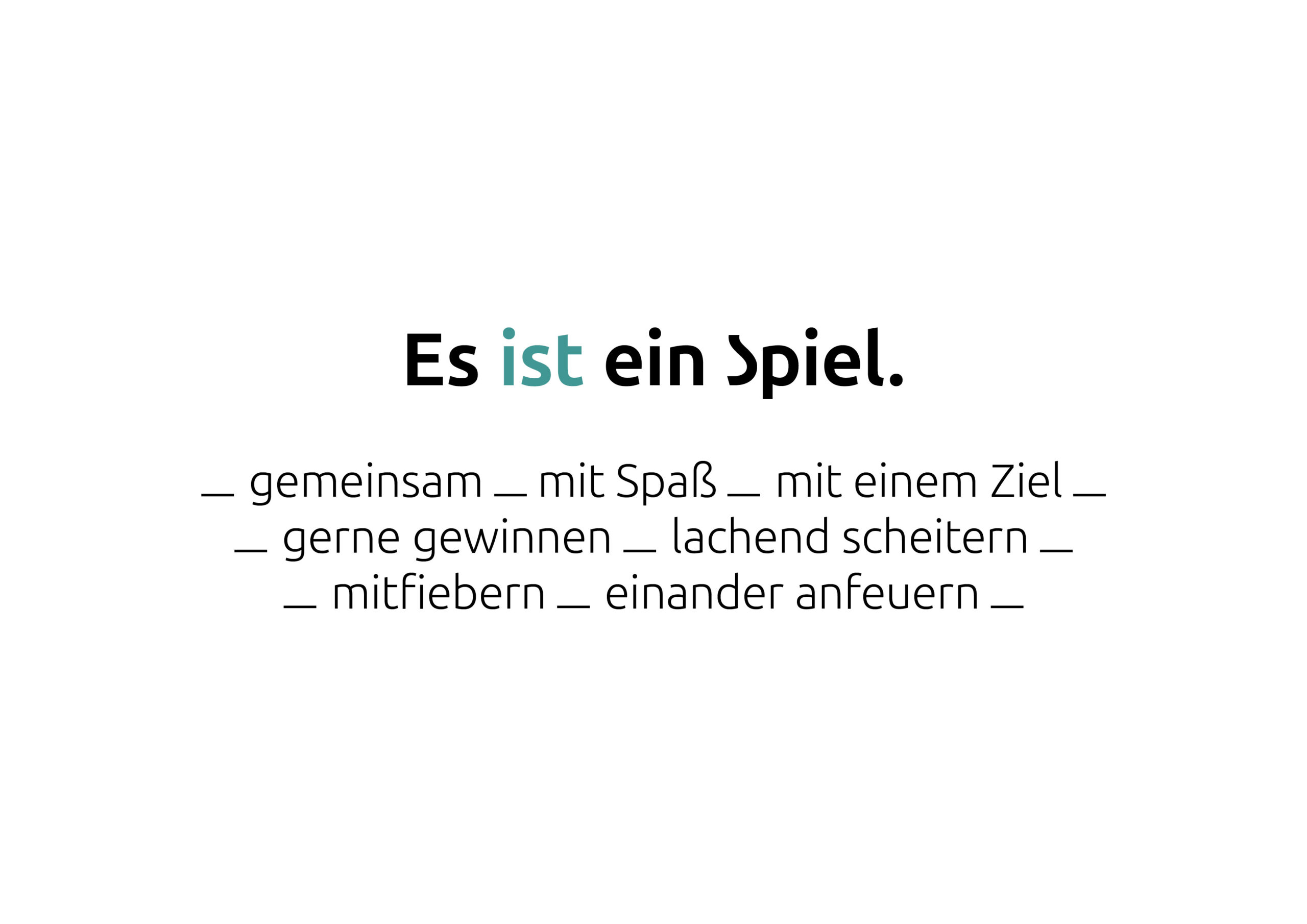 Texterklärung über den Spaß am gemeinsamen Spiel