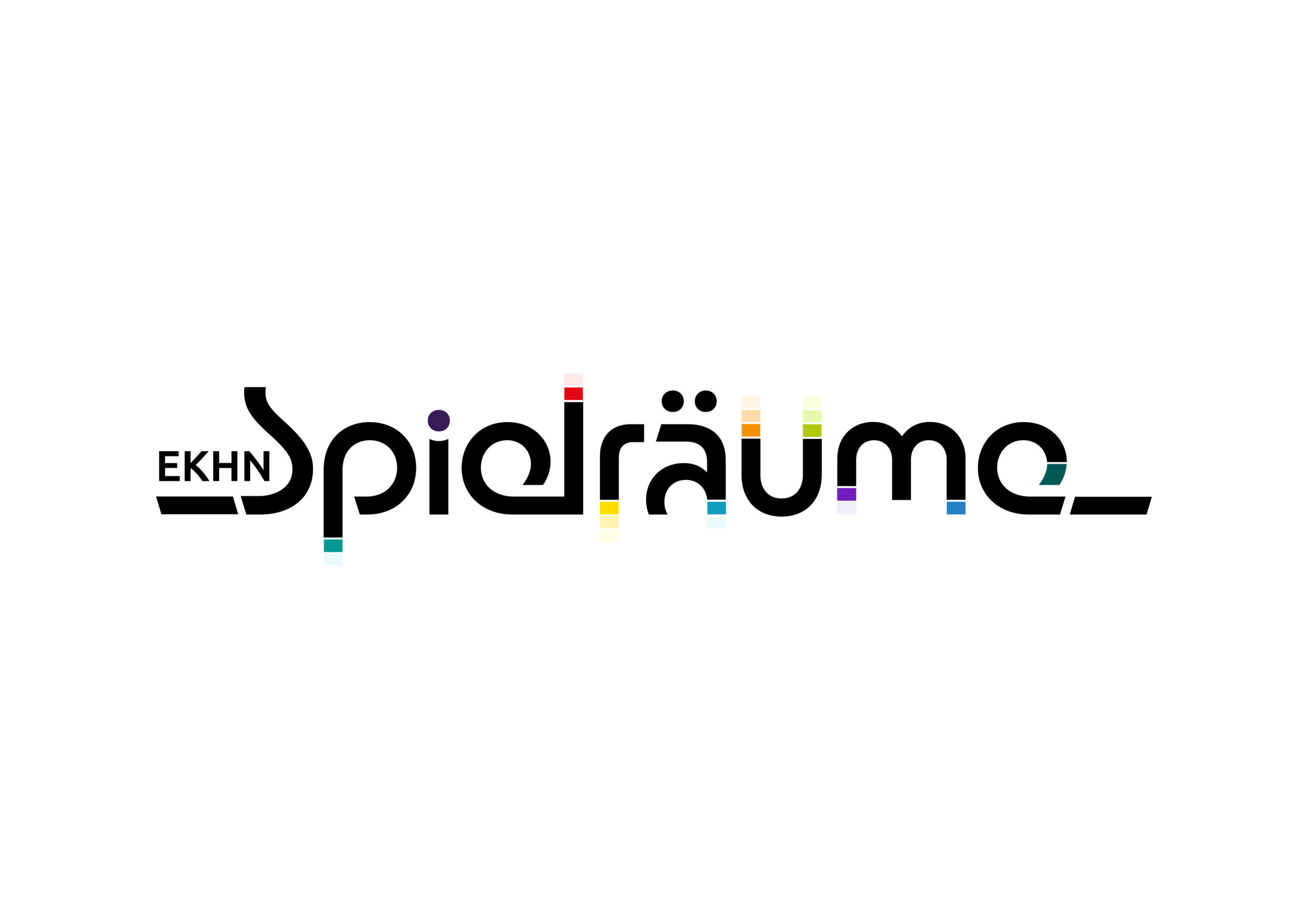 Textlogo mit dem Wort Spielräume in bunten Farben